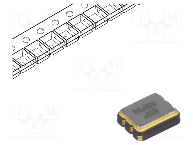 Resonator: quartz; 24MHz; 15pF; SMD; Body dim: 3.2x2.5x1.1mm; 10ms