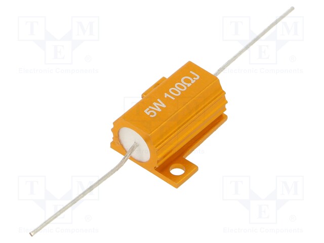 Resistor: wire-wound; with heatsink; 100Ω; 5W; ±5%; 50ppm/°C; axial