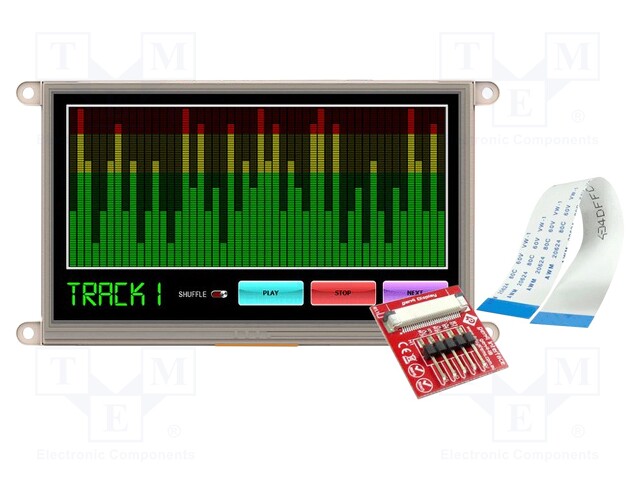 Display: TFT; 7"; 800x480; Window dimensions: 154.08x85.92mm; 5V