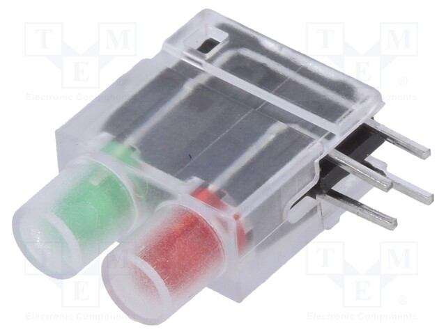 LED; in housing; green/red; 3.9mm; No.of diodes: 2; 20mA; 40°