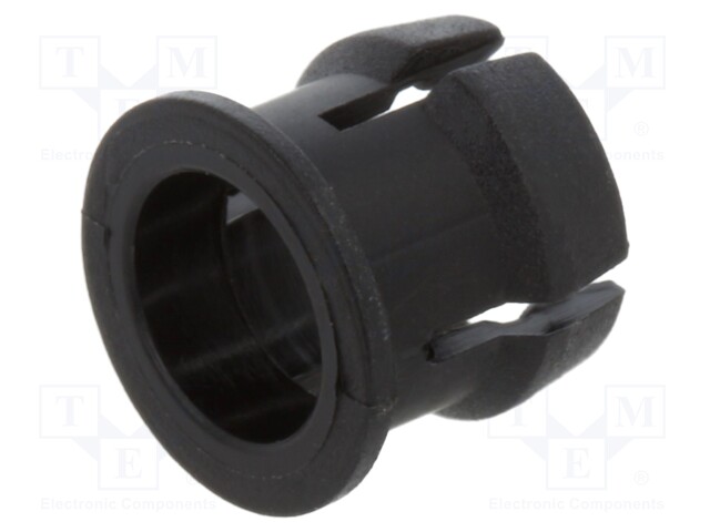 LED holder; 5mm; one-piece; black; UL94V-2; L: 6.3mm; Mat: polyamide