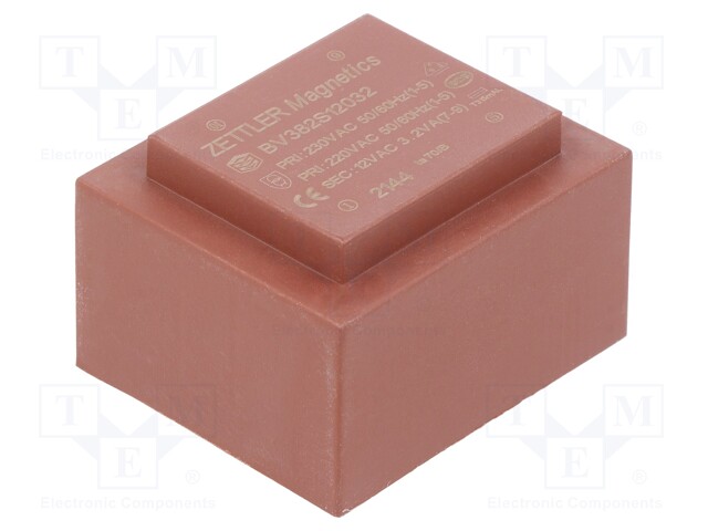 Transformer: encapsulated; 230VAC; 12V; Mounting: PCB