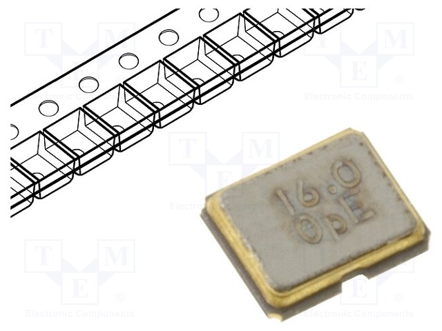 Resonator: quartz; 16MHz; ±10ppm; 12pF; SMD; 2.6x2.1x0.65mm