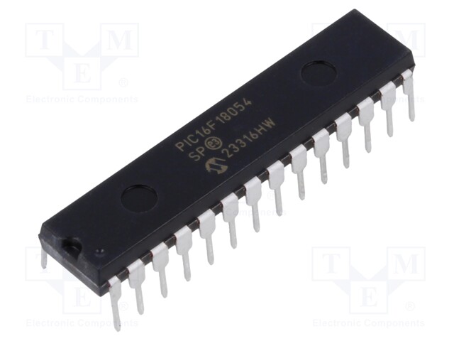 IC: PIC microcontroller; Memory: 7kB; SRAM: 512B; EEPROM: 128B; THT