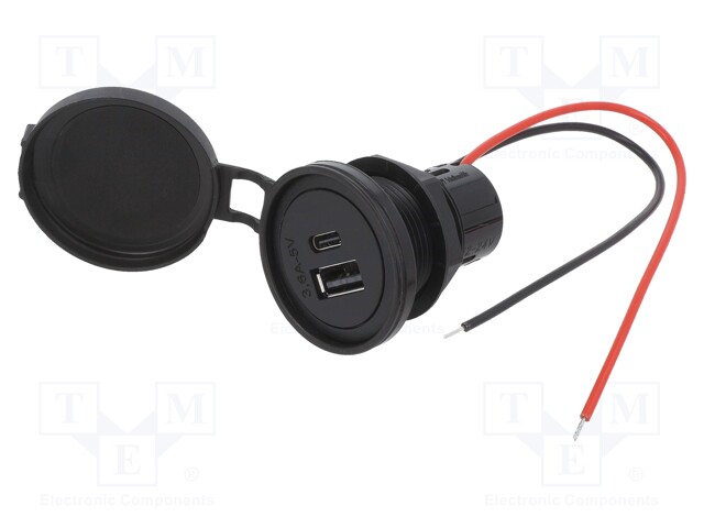 Automotive power supply; USB A socket,USB C socket; Inom: 3.6A