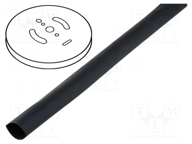 Heat shrink sleeve; glueless; 2: 1; 4.8mm; black; polyolefine