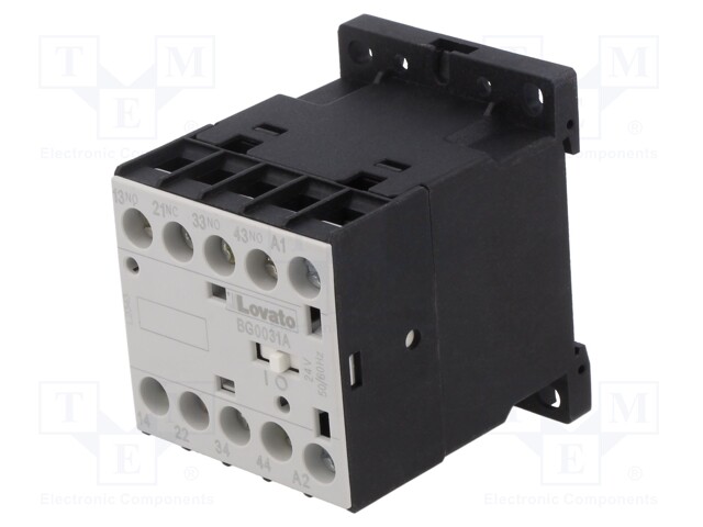 Contactor: 4-pole; NC + NO x3; 24VAC; 6A; for DIN rail mounting