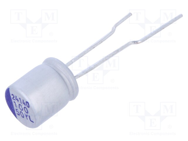 Capacitor: hybrid; THT; -55÷125°C; Body dim: Ø8x9.5mm; 100uF; 50VDC