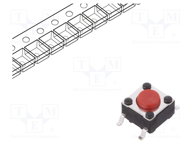 Microswitch TACT; SPST-NO; Pos: 2; 0.05A/12VDC; SMT; none; 2.6N
