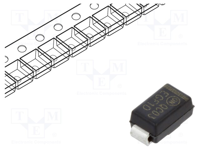 Diode: rectifying; SMD; 200V; 1A; 50ns; Package: reel,tape; SMA; 2W