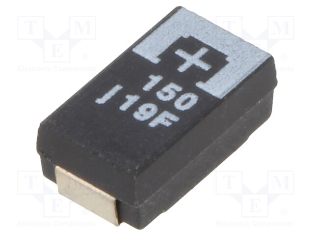 Capacitor: tantalum-polymer; 150uF; 6.3VDC; TPF; SMD; ±20%; 2000h