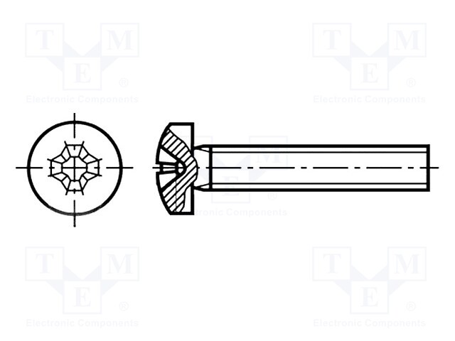 Screw; M2x3; DIN: 7985; Head: cheese head; Phillips; PH1
