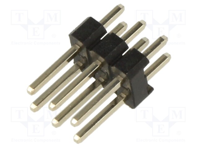 Socket; pin strips; male; 2.54mm; PIN: 6; THT; on PCBs; gold-plated