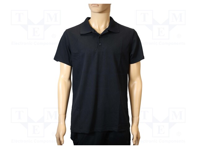 Polo shirt; ESD; L; IEC 61340; cotton,polyester,carbon fiber