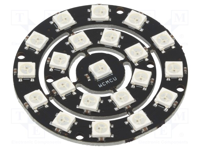 Module: LED; 5VDC; No.of diodes: 21; Colour: RGB; Shape: ring
