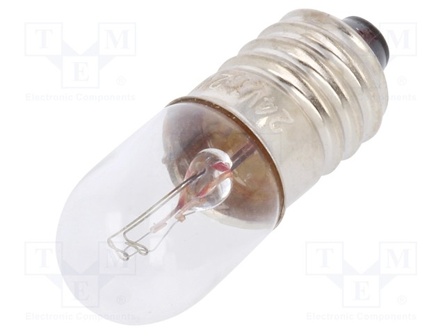 Filament lamp: miniature; E10; 24VDC; 50mA; Bulb: cylindrical; 1.2W