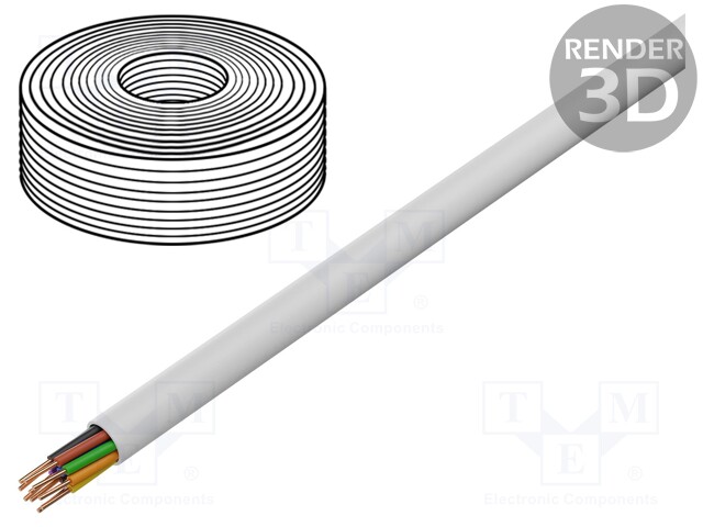 Wire; YTDY; solid; Cu; 10x0,5mm; white; 0.5mm