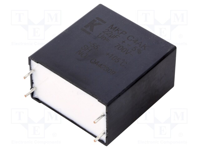 Capacitor: polypropylene; DC-Link; 22uF; ESR: 4.7mΩ; THT; ±5%