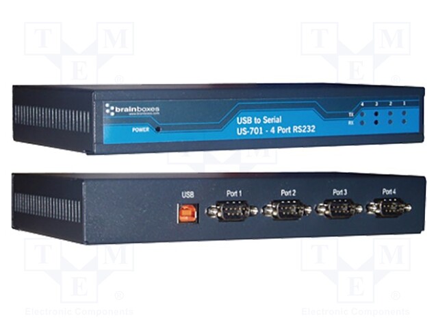 Industrial module: converter; RS232/USB; Number of ports: 4; IP30