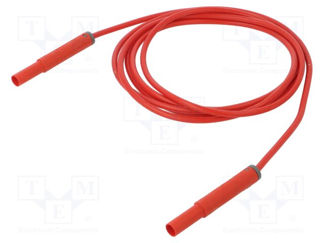 Test lead; 19A; banana plug 4mm,both sides; insulated; Len: 2m