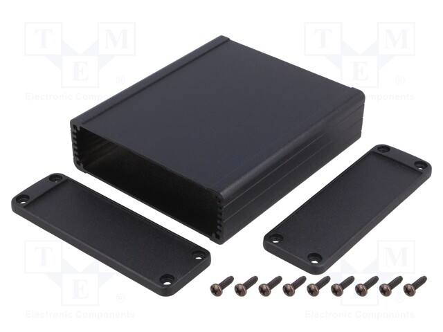 Enclosure: with panel; 1457; X: 104mm; Y: 120mm; Z: 32mm; aluminium