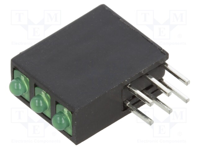 LED; green; 1.8mm; No.of diodes: 3; 20mA; Lens: diffused; 50°; 20mcd