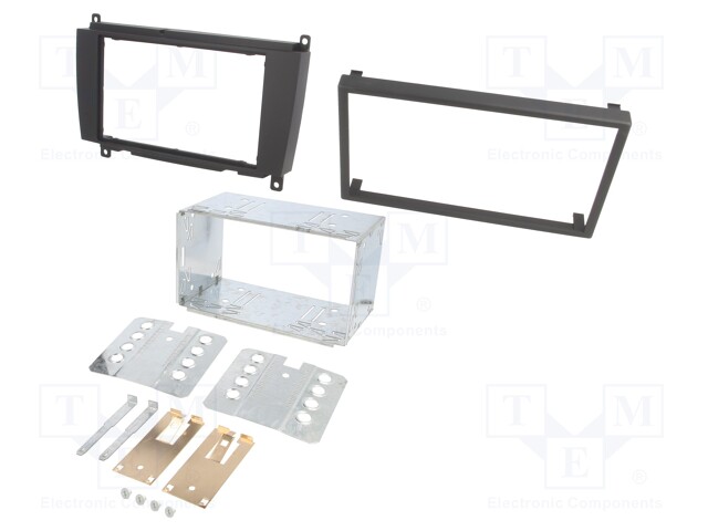 Radio mounting frame; Mercedes; 2 DIN; black