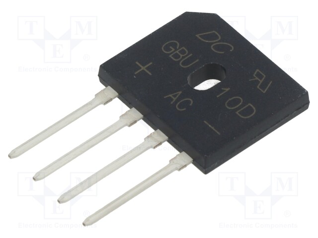 Bridge rectifier: single-phase; Urmax: 200V; If: 10A; Ifsm: 220A