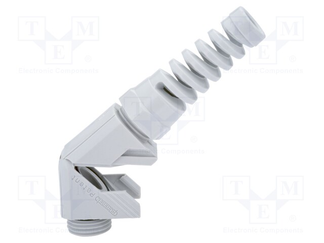 Cable gland; angular,with strain relief; M16; IP68; grey