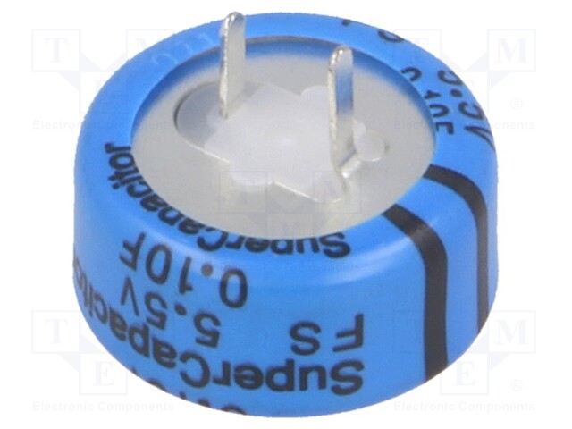 Capacitor: electrolytic; 0.1F; 5.5VDC; ESR: 25Ω; THT; -20÷+80%