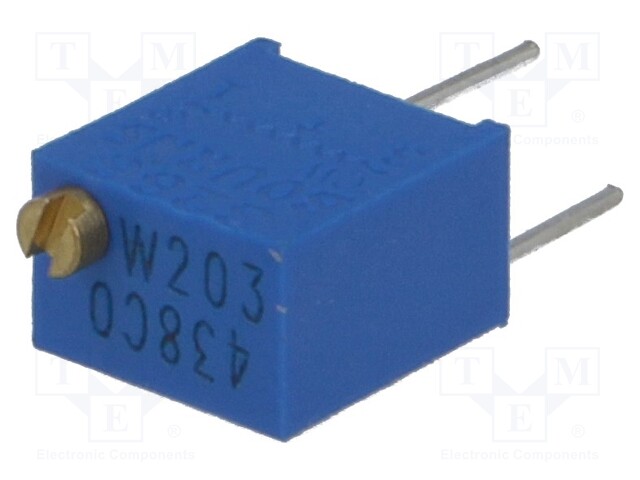 Potentiometer: mounting; multiturn; 20kΩ; 250mW; ±10%; cermet