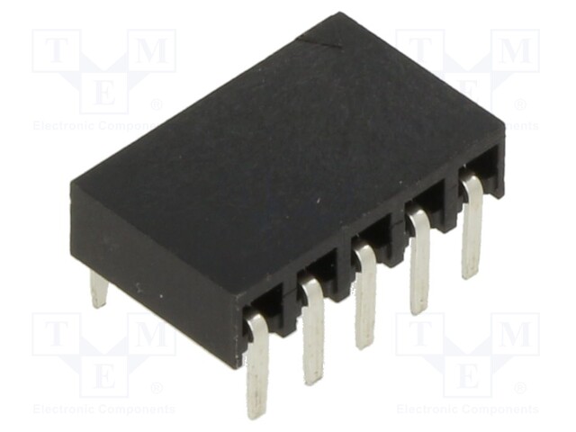 Socket; pin strips; female; 2.54mm; PIN: 5; THT; on PCBs; tinned