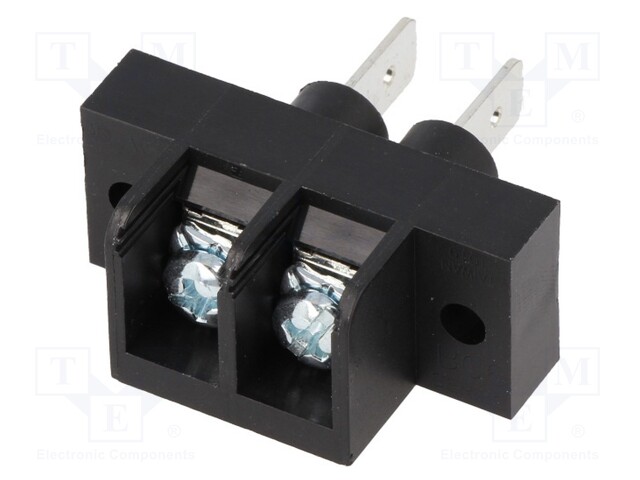 Terminal block; 6.3mm connectors,screw terminal; ways: 2; 300V