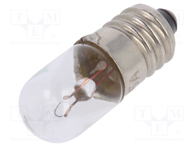 Filament lamp: miniature; E10; 6VDC; 150mA; Bulb: cylindrical; 1W