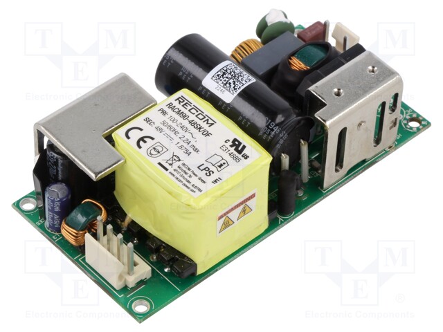Power supply: switched-mode; 90W; 85÷264VAC; 48VDC; 1870mA; 90%