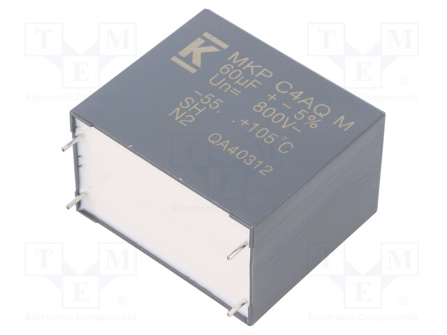 Capacitor: polypropylene; DC-Link; 60uF; ESR: 3.3mΩ; THT; ±5%; 27.5A