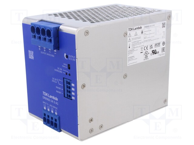 Power supply: switched-mode; for DIN rail; 960W; 24VDC; 40A; DRB