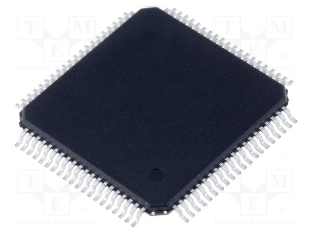 Microcontroller; SRAM: 512B; Flash: 16kB; LQFP80; Comparators: 1