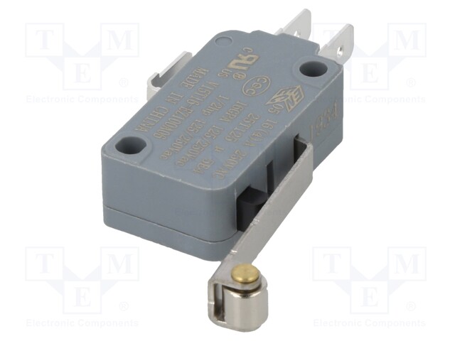 Microswitch SNAP ACTION; with roller; SPDT; 16A/250VAC; Pos: 2