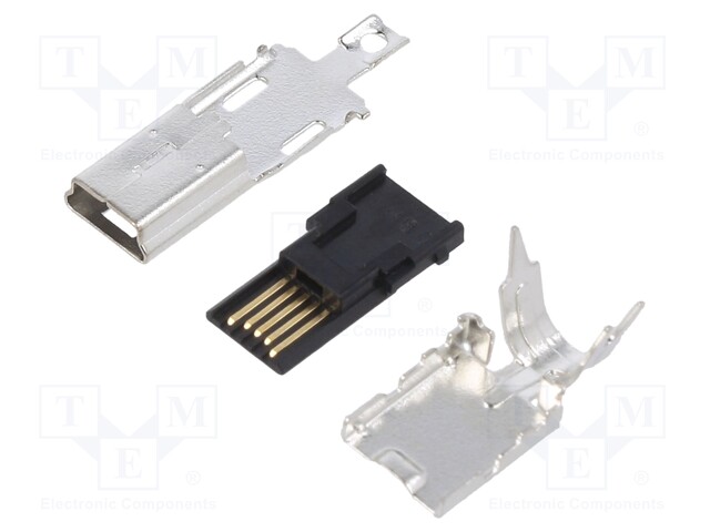 Plug; USB B mini; UX; for cable; soldering; PIN: 5; straight; 50pcs.