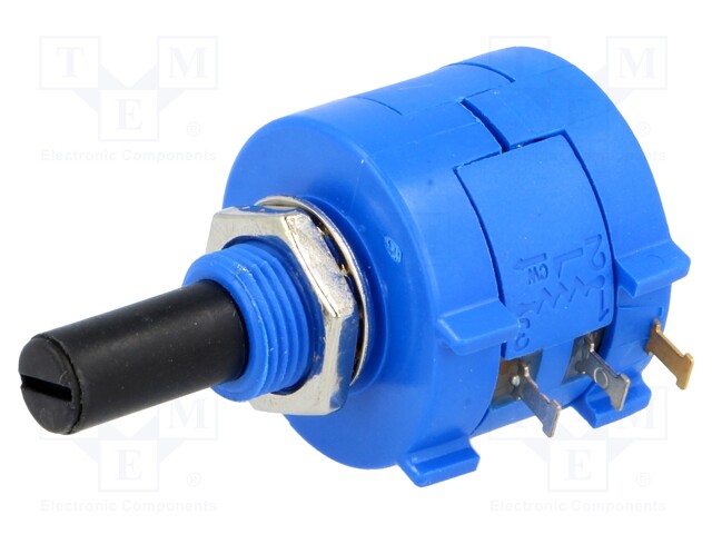 Potentiometer: shaft; multiturn; 10kΩ; 2W; ±5%; 6.35mm; linear; IP40