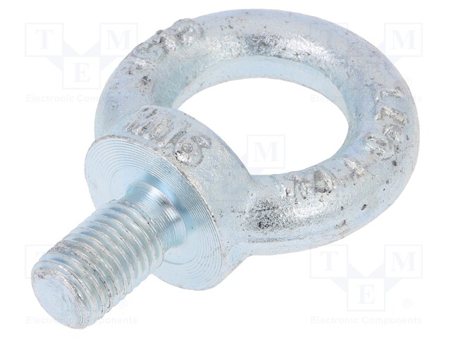 Lifting eye bolt; M16x27; DIN: 580; Head: eye; none; steel; zinc