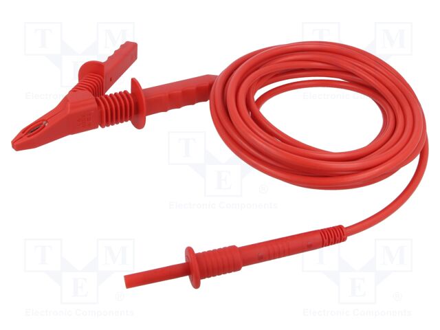 Test lead; Urated: 5kV; Len: 8m; red; crocodile clip
