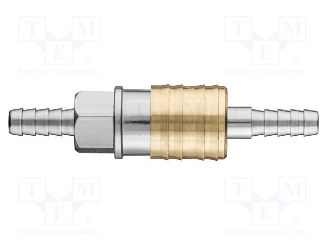 Quick connection coupling; with bushing; brass; Connection: 6mm