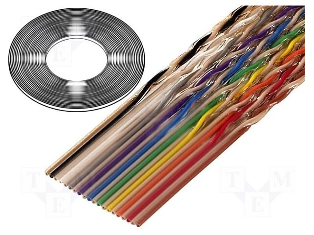 Wire: ribbon; 1.27mm; stranded; Cu; 14x28AWG; unshielded; PVC; 49V