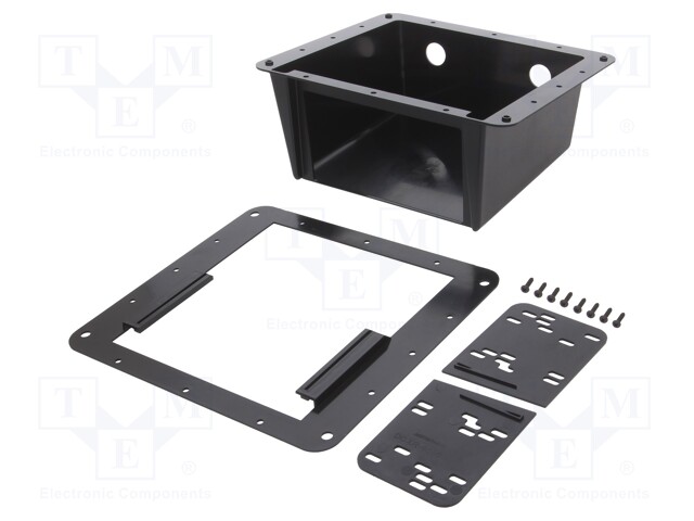 Radio mounting frame; universal; 2 DIN; black