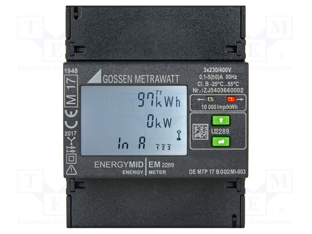 Electric energy meter; digital,mounting; for DIN rail mounting