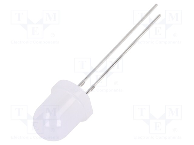 LED; 8mm; white cold; 5800÷7000mcd; 30°; Front: convex