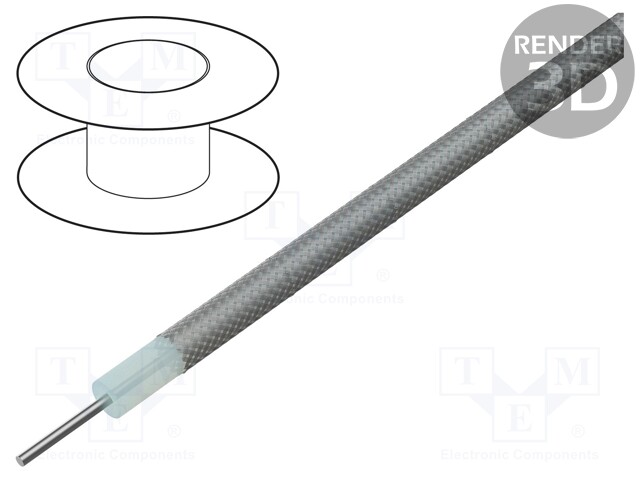 Wire: coaxial; RG405/U; 1x24AWG; solid; CCS; 30m; Øcable: 2.2mm