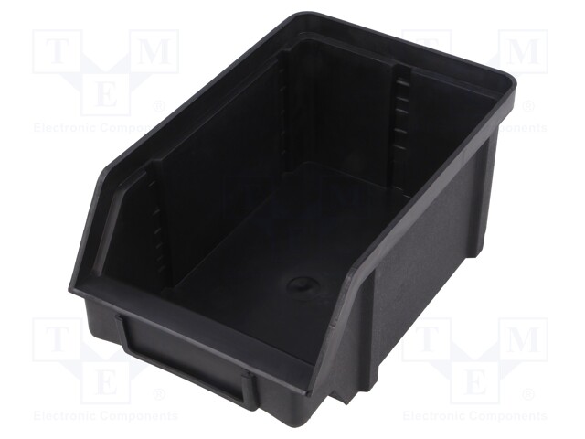 Bin; ESD; W: 101mm; H: 74mm; D: 157mm; Mat: polypropylene; black